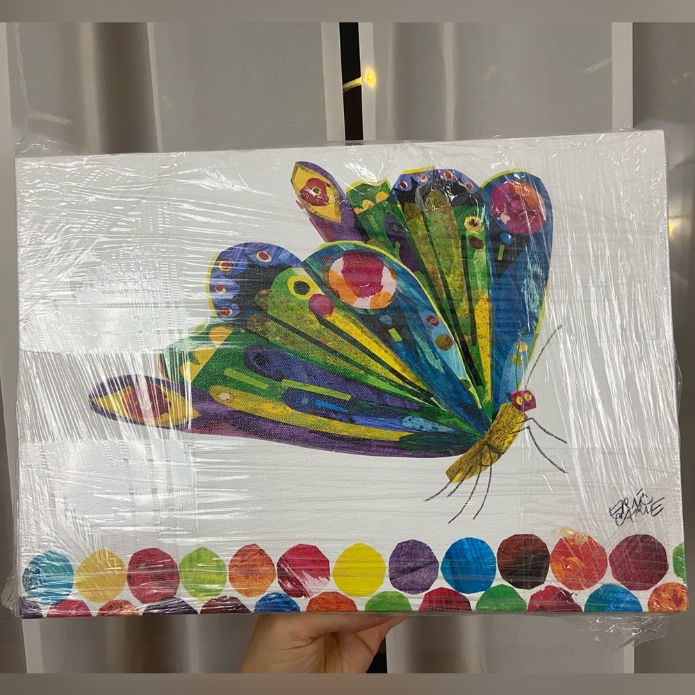 Brand New Eric Carle Fluttering Butterfly Canvas Art
